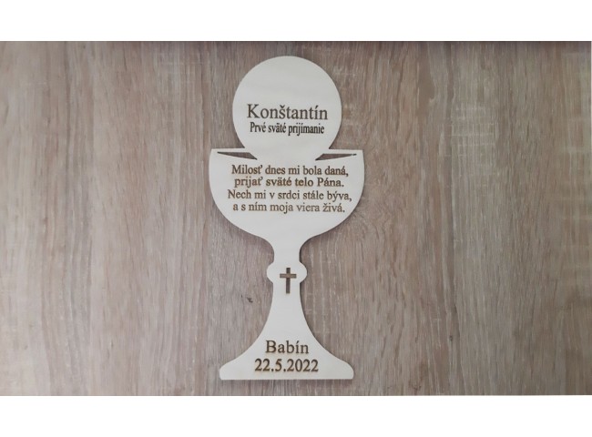 Kalich s hostiou + gravírovanie
